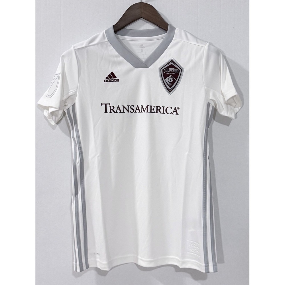 Adidas Colorado Rapids MLS Shirt Womens S White Climalite Jersey Transamerica
